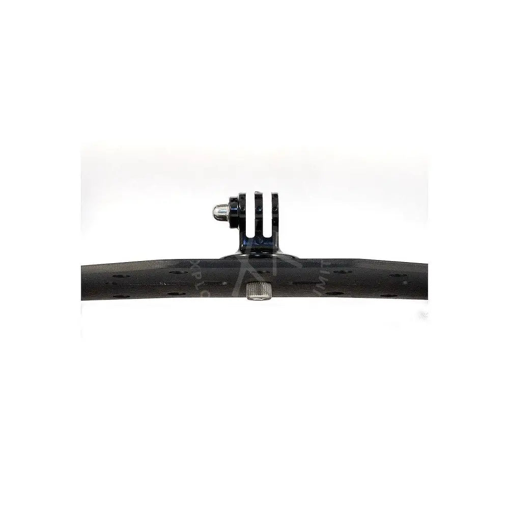 Black GoPro tripod adapter with silver screw and adjustable clamp for secure camera mounting