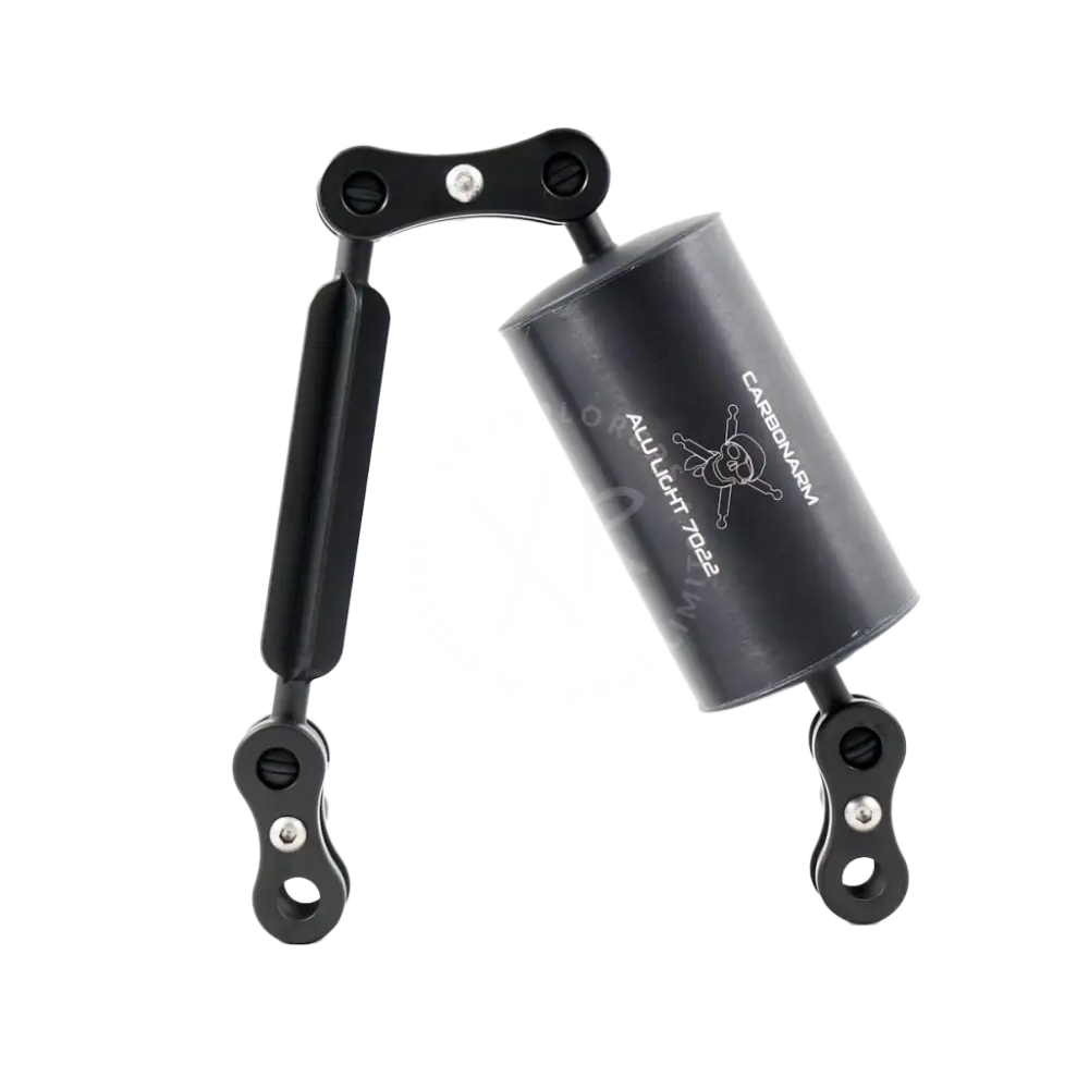 Black carbon fiber alloy bicycle suspension shock absorber with sleek cylindrical body and articulated arms for 60 series