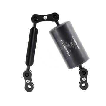 Black carbon fiber alloy bicycle suspension shock absorber with sleek cylindrical body and articulated arms for 60 series