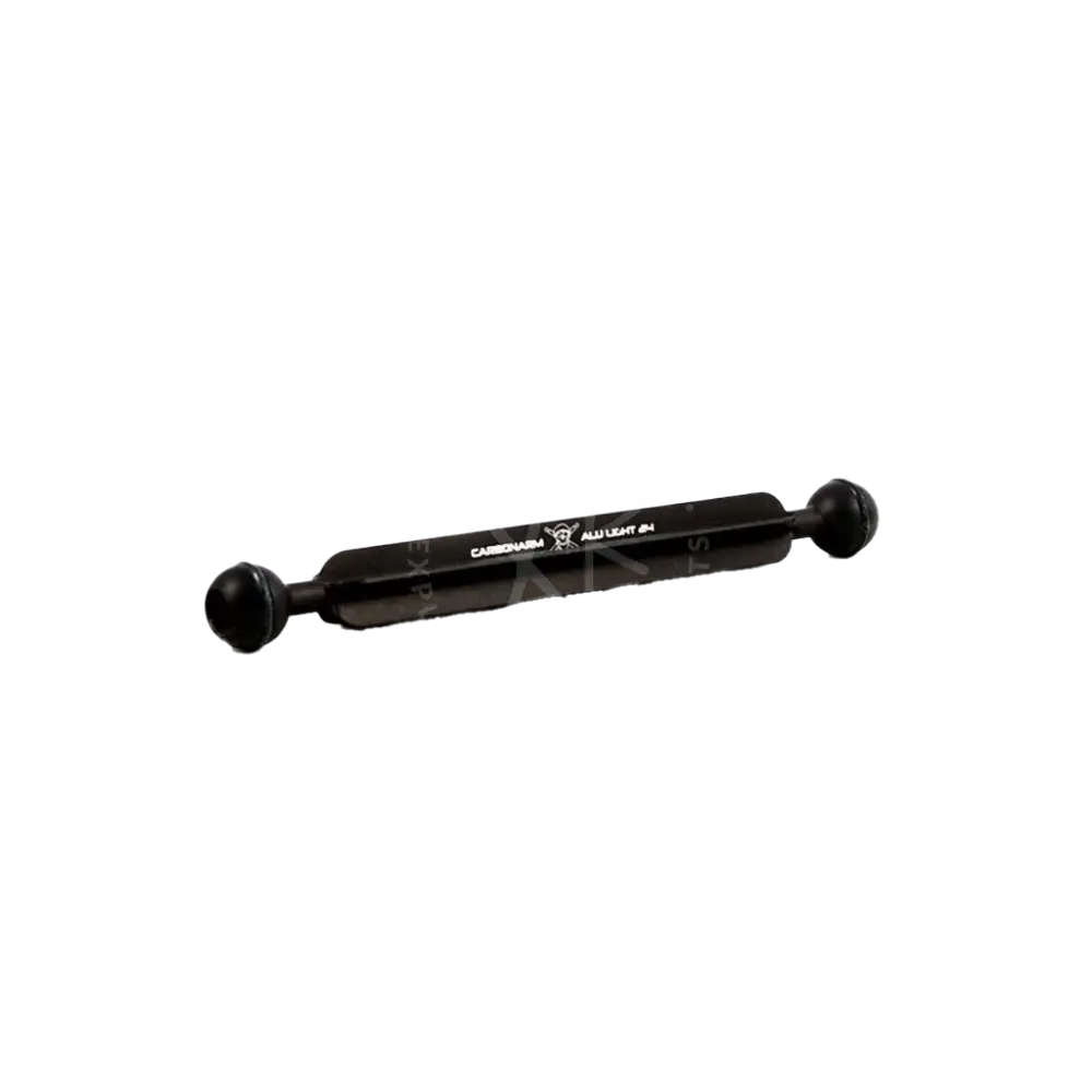 Black carbon fiber aluminum light arm 24 with spherical ends designed for lightweight durability and strength