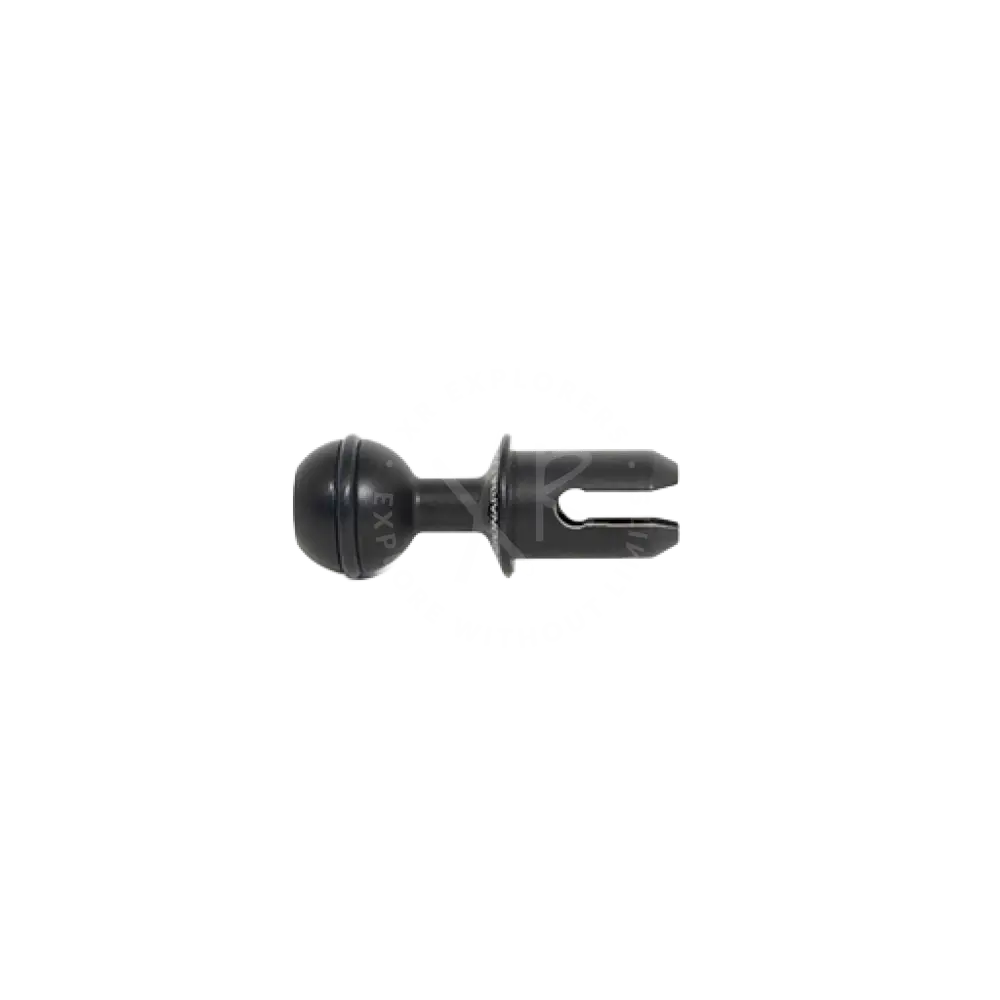 Black matte finish ball terminal camera mount adapter with spherical knob and three pronged quick release clamp