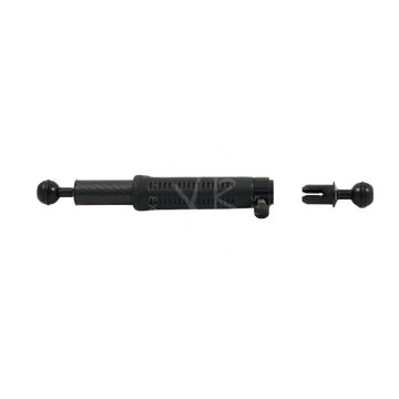 Black rubberized grip quick release carbon arm camera mount with ball joint and adjustable clamp for secure positioning