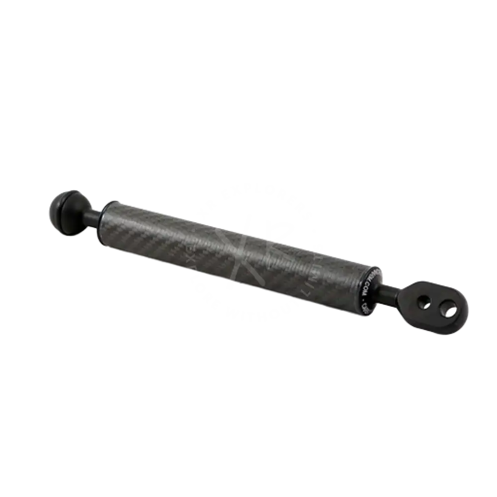 Carbonarm universal ball black carbon fiber shock absorber with sleek textured surface and metallic end caps