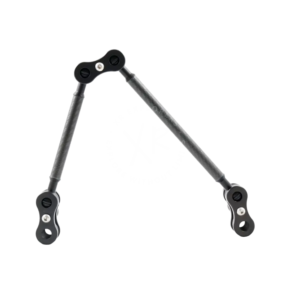 Black articulated carbon arm slim kit with adjustable joints and metallic screws for precise positioning