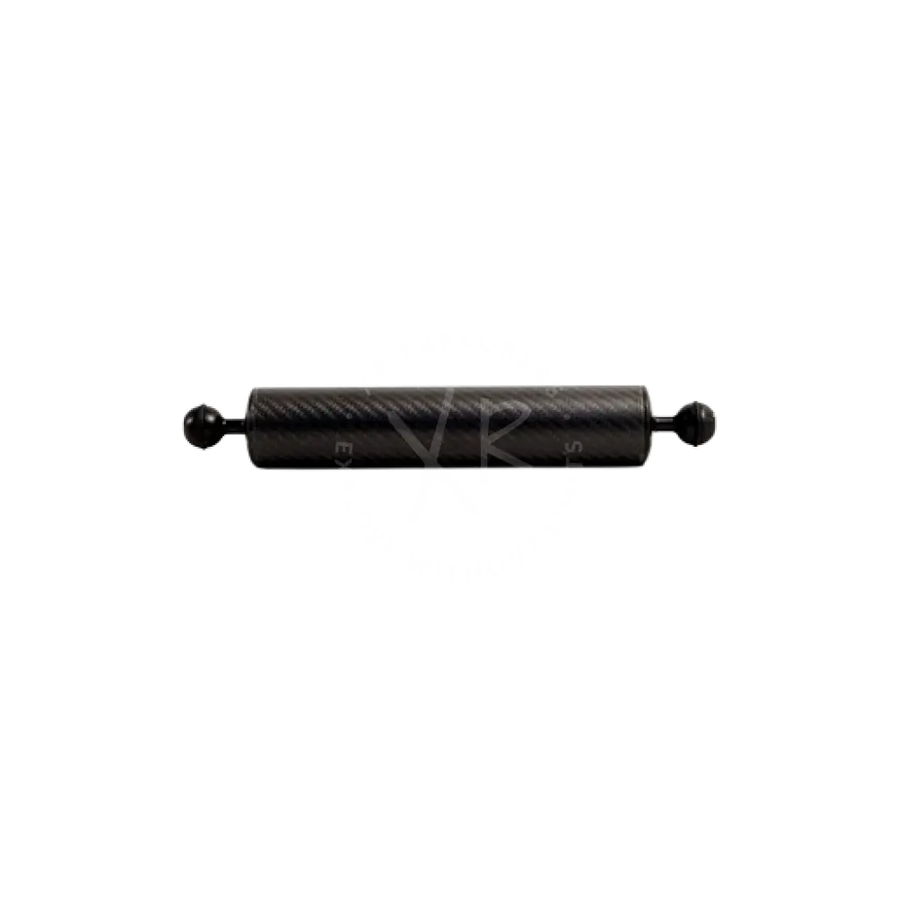 Black carbon fiber rolling pin with rounded ends designed for carbon floating arms use