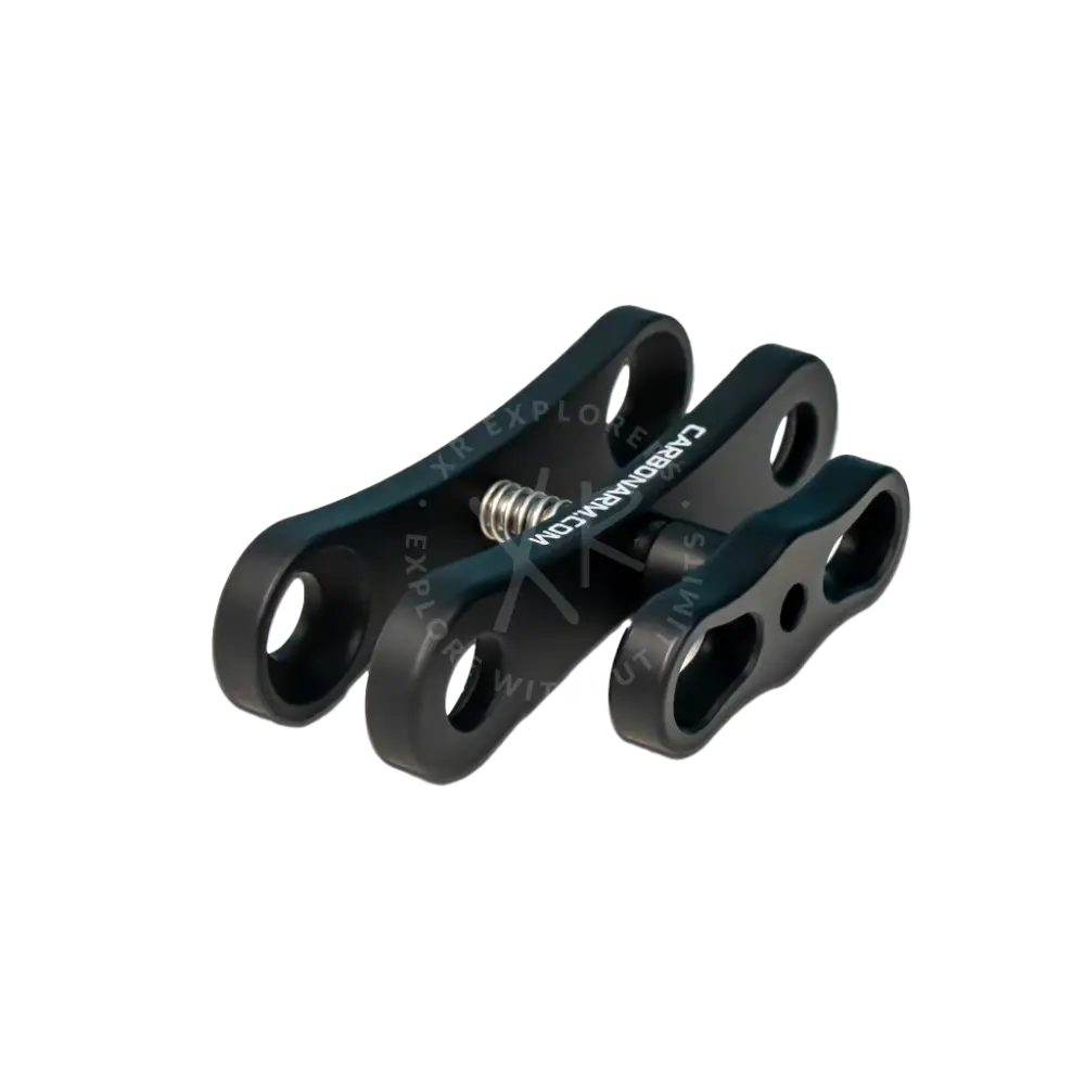 Black carbon fiber extra long diving clamp with spring mechanism and engraved branding for secure grip