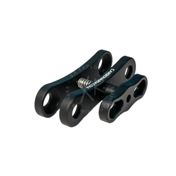 Black carbon fiber extra long diving clamp with spring mechanism and engraved branding for secure grip