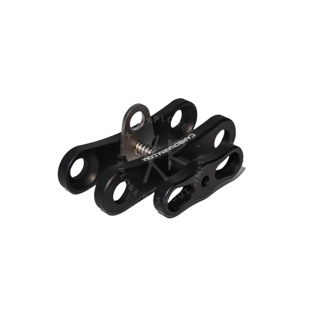 Extra long clamp black carbon fiber climbing device with central spring mechanism and engraved branding
