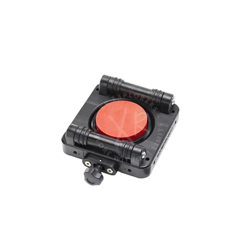 Black rectangular floating ring 150 g for moby with red circular button and black cylindrical handles on each side
