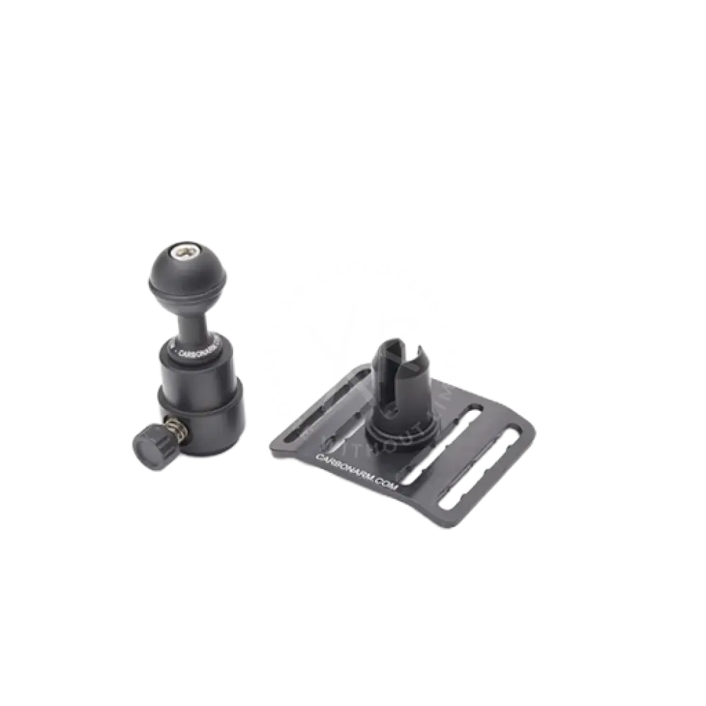 Black carbon fiber bracket buckle for scooter with adjustable ball head camera mount and mounting plate