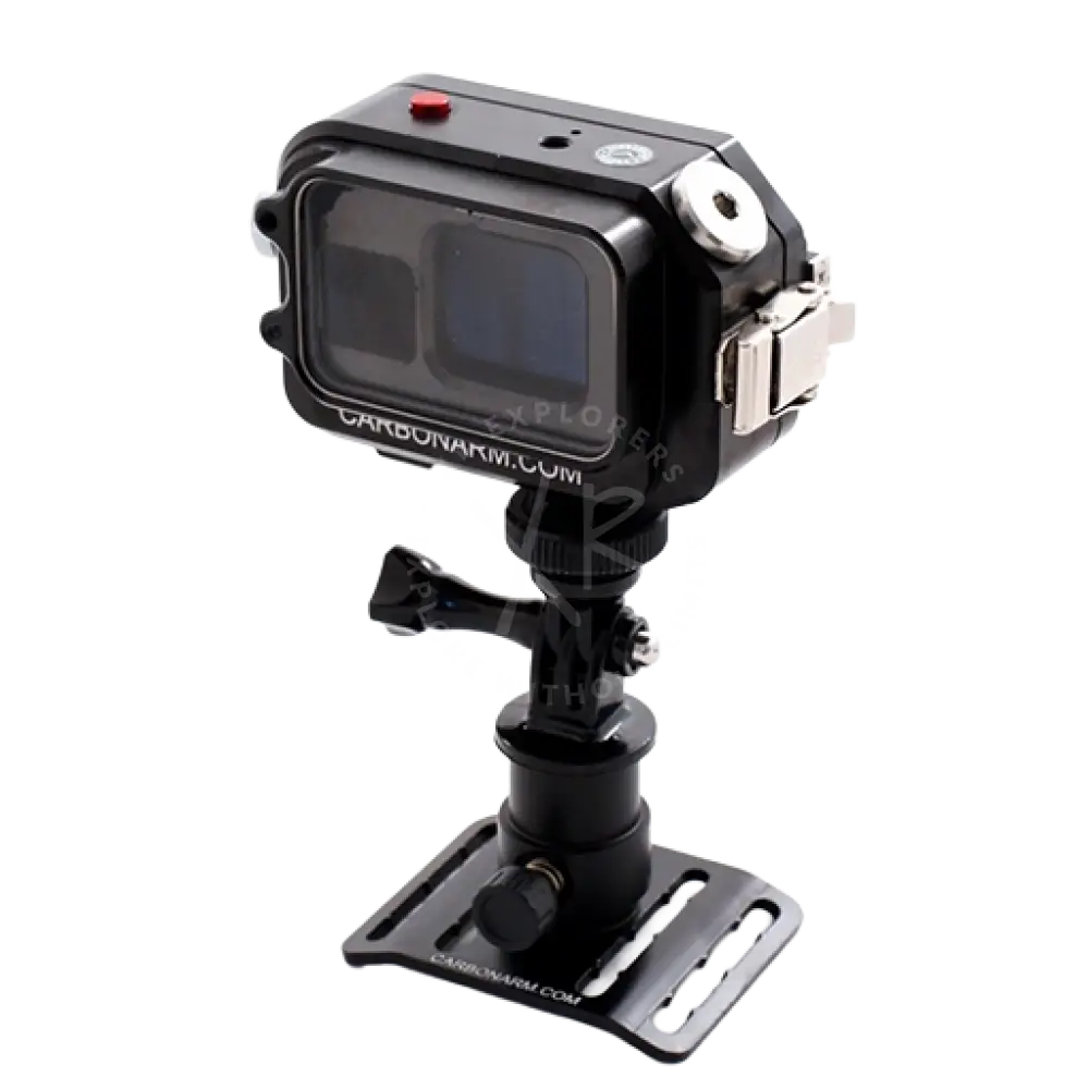Black carbon airmatic waterproof housing with silver dial and red button for gopro kit buckle with quick release