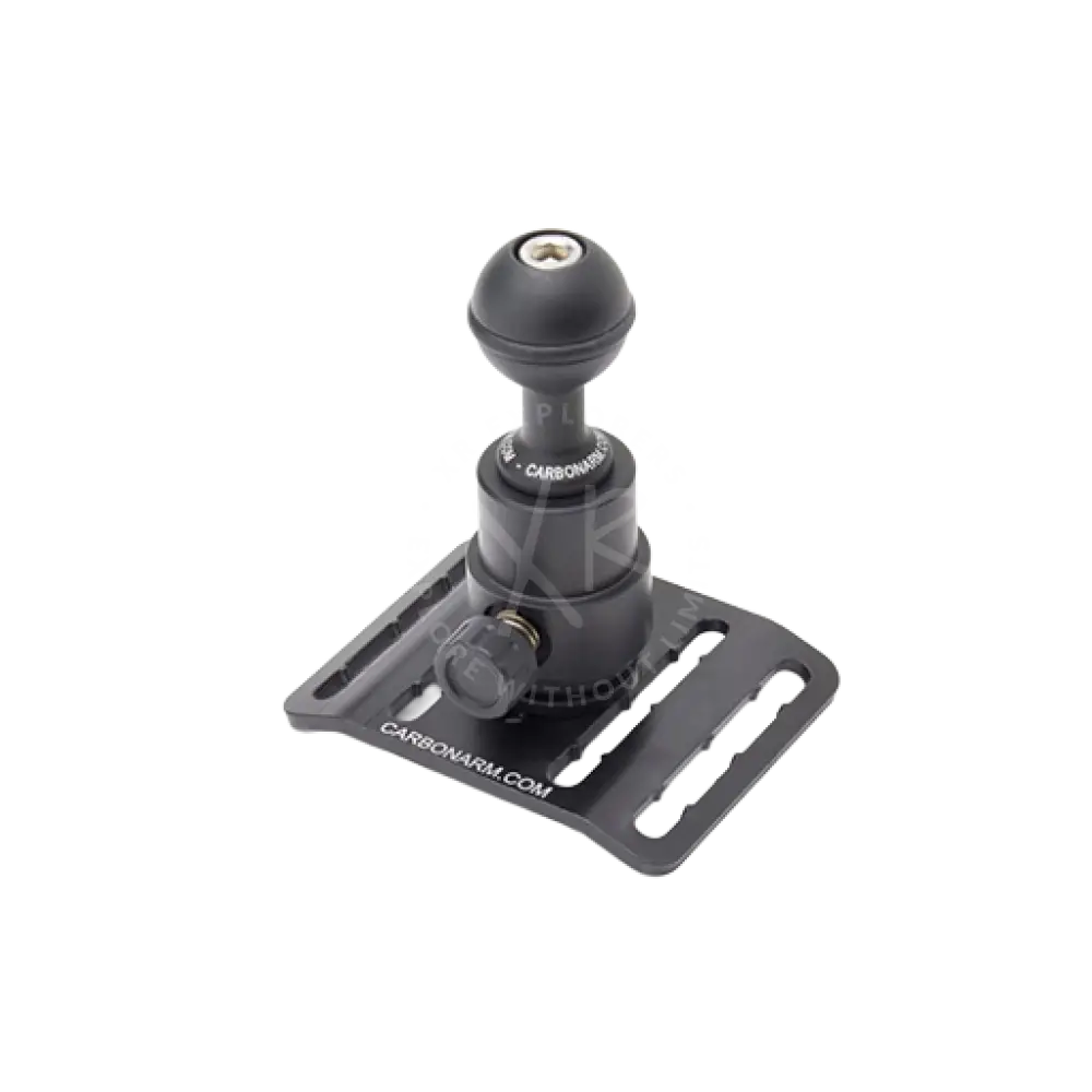 Black carbonarm universal vehicle mount with ball joint and adjustable clamp kit buckle with quick release mechanism