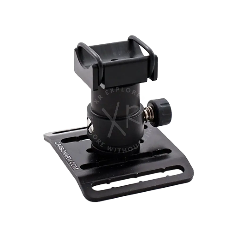 Black plastic adjustable arm mount with screw mechanism for kit fibbia sfilo per scooter versione luce