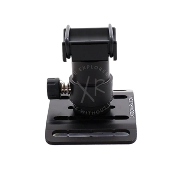 Black plastic mount with adjustable arm and screw mechanism for kit fibbia sfilo per scooter versione luce