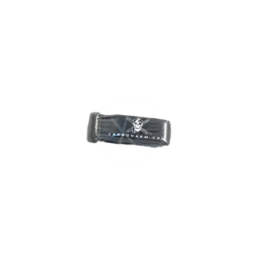 Black carbon velcro wristband with white skull and crossbones logo from Kit Velcro product line