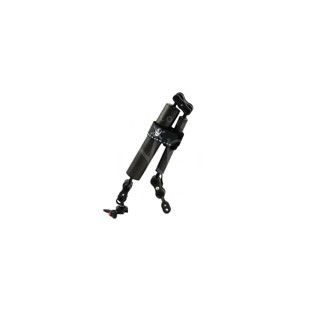 Black adjustable tripod with skull and crossbones logo on central column from kit velcro product line