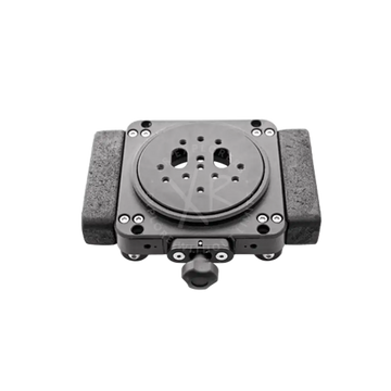 Black metal camera mount with circular plate and adjustment knob for floating kit support moby product backside view