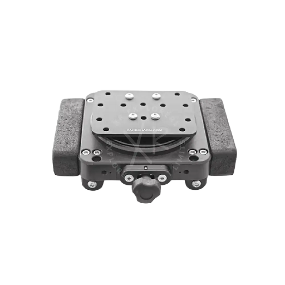 Black metal tray for housings moby with matte finish and adjustable knobs for secure camera mounting