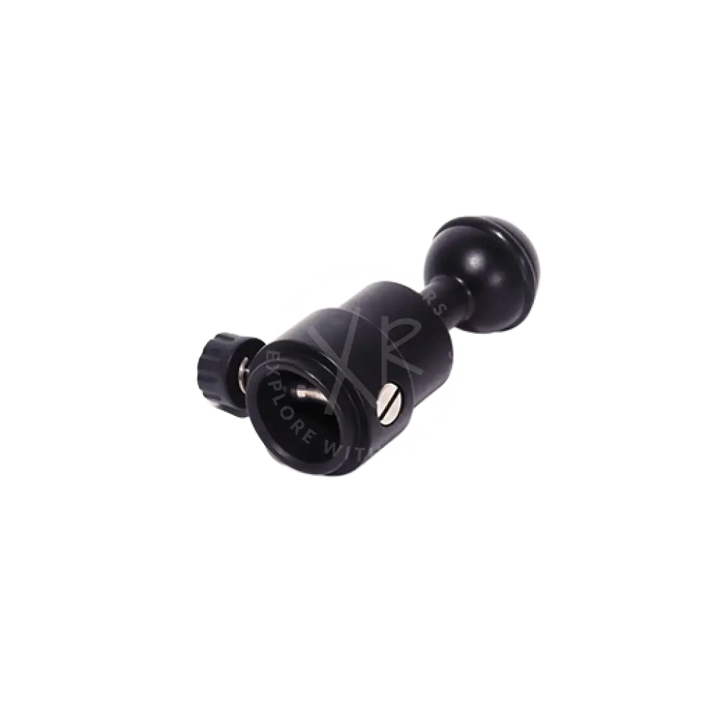 Quick release female starting base with black spherical ball joint mount featuring threaded barrel and knurled knob
