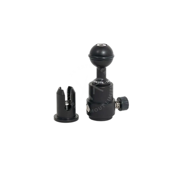Black rubber-grip starting ball with quick release featuring adjustable clamp and threaded base for secure mounting