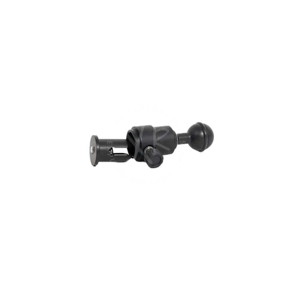 Black universal camera mount adapter with adjustable ball joint and threaded end for starting ball with quick release