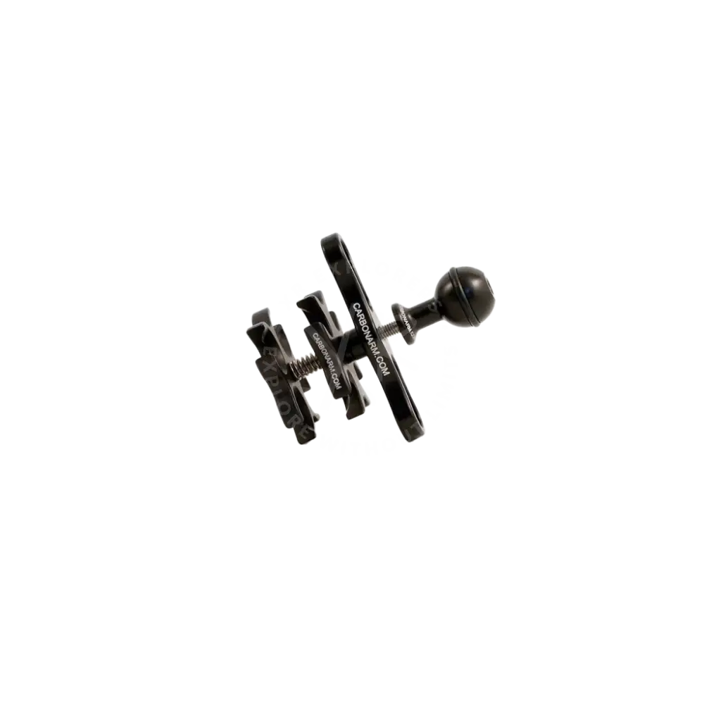 Black carbon fiber triple clamp for tripod with spherical ball joint and adjustable clamp for secure camera mounting