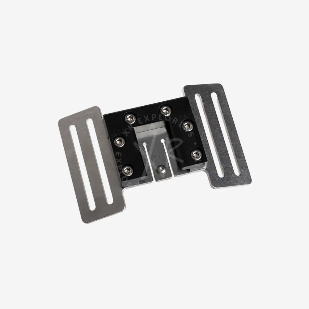 Metal bracket with three rectangular arms on a white background