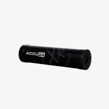 Black cylindrical camera lens with accu24 type branding designed for precision photography in the accu type 24 series