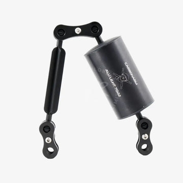 Black carbon fiber alloy bicycle suspension shock absorber with sleek cylindrical body and articulated arms for 60 series