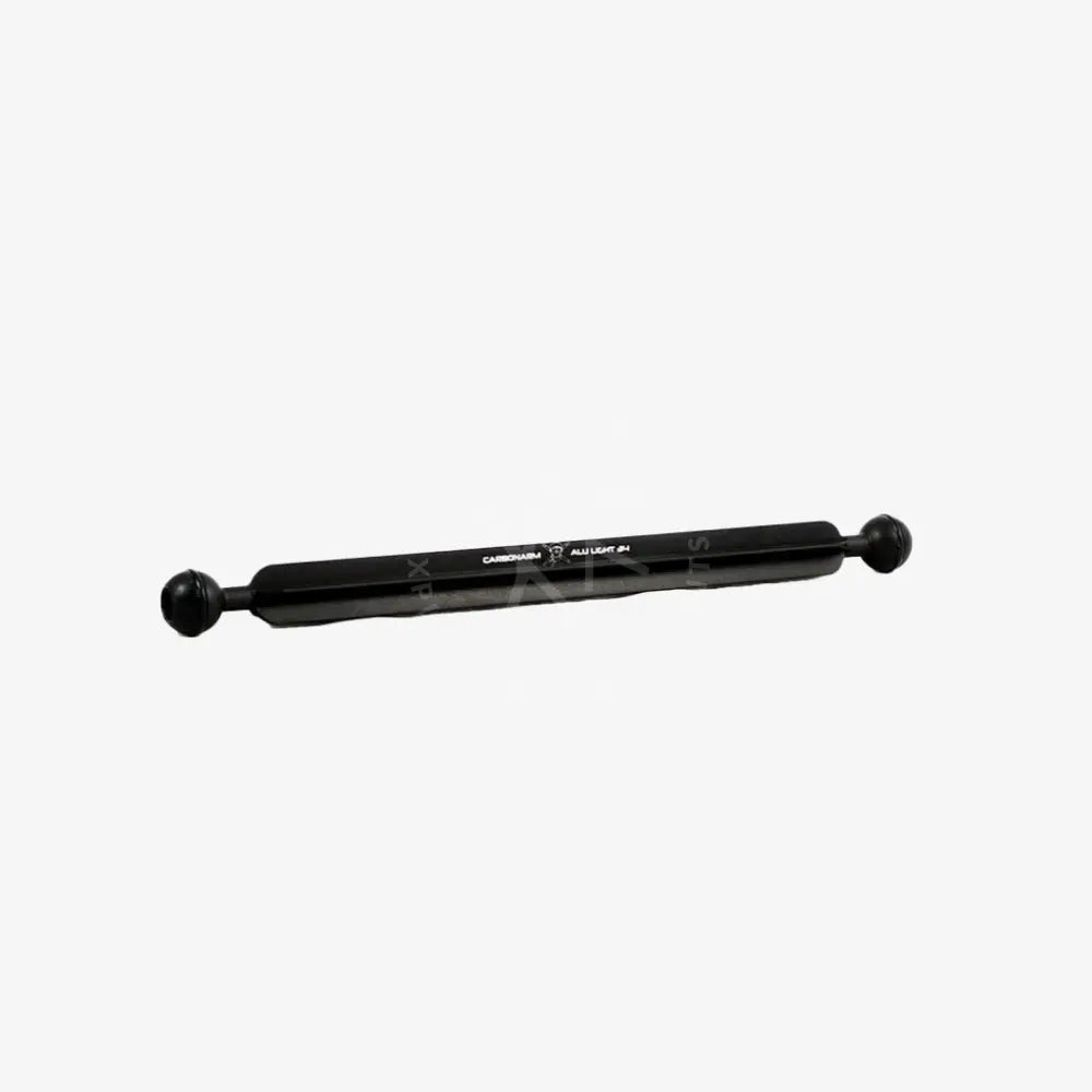 Black carbon fiber aluminum light arm rod with spherical ends branded carbonwave and all light 24 inches