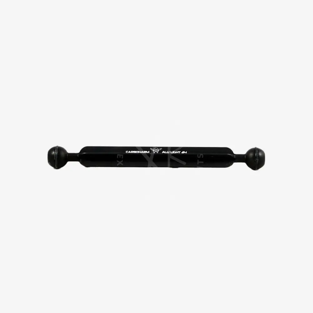 Black carbonarm aluminum light arm with spherical ends showing sleek durable design for lighting setups