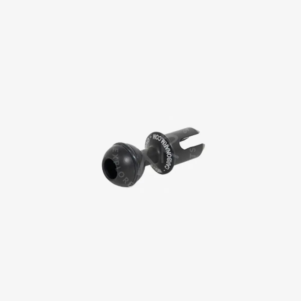 Black matte-finish ball terminal quick release camera mount adapter with spherical ball joint and three-pronged clamp