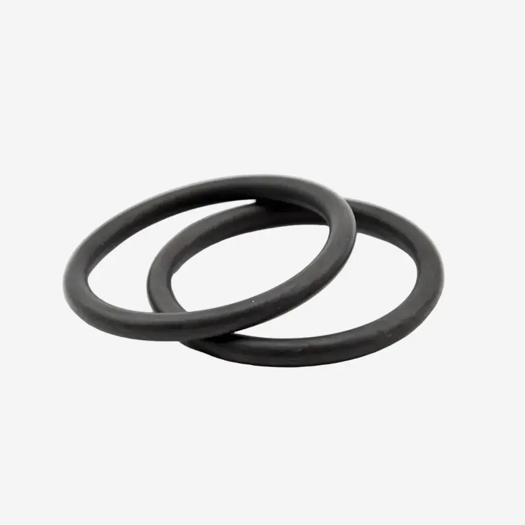 Two black rubber bands designed for use with diving BCDs.