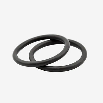 Two black rubber bands designed for use with diving BCDs.