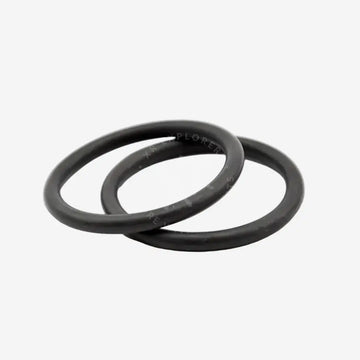 Two black rubber bands designed for use with diving BCDs.