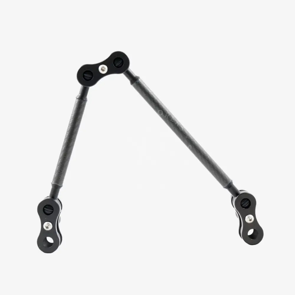 Black articulated carbon arm slim kit with adjustable joints and metallic screws for precise positioning