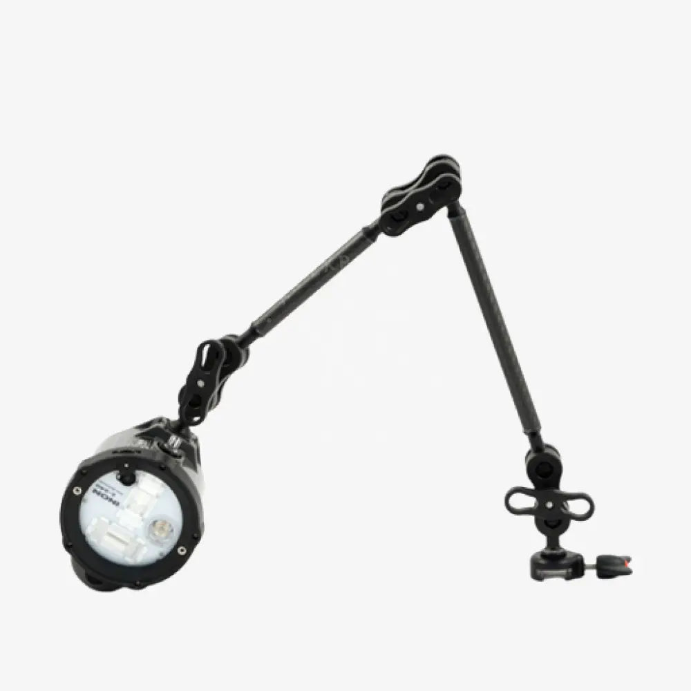 Black carbon arm slim adjustable desk lamp with articulated arm and circular head for focused lighting