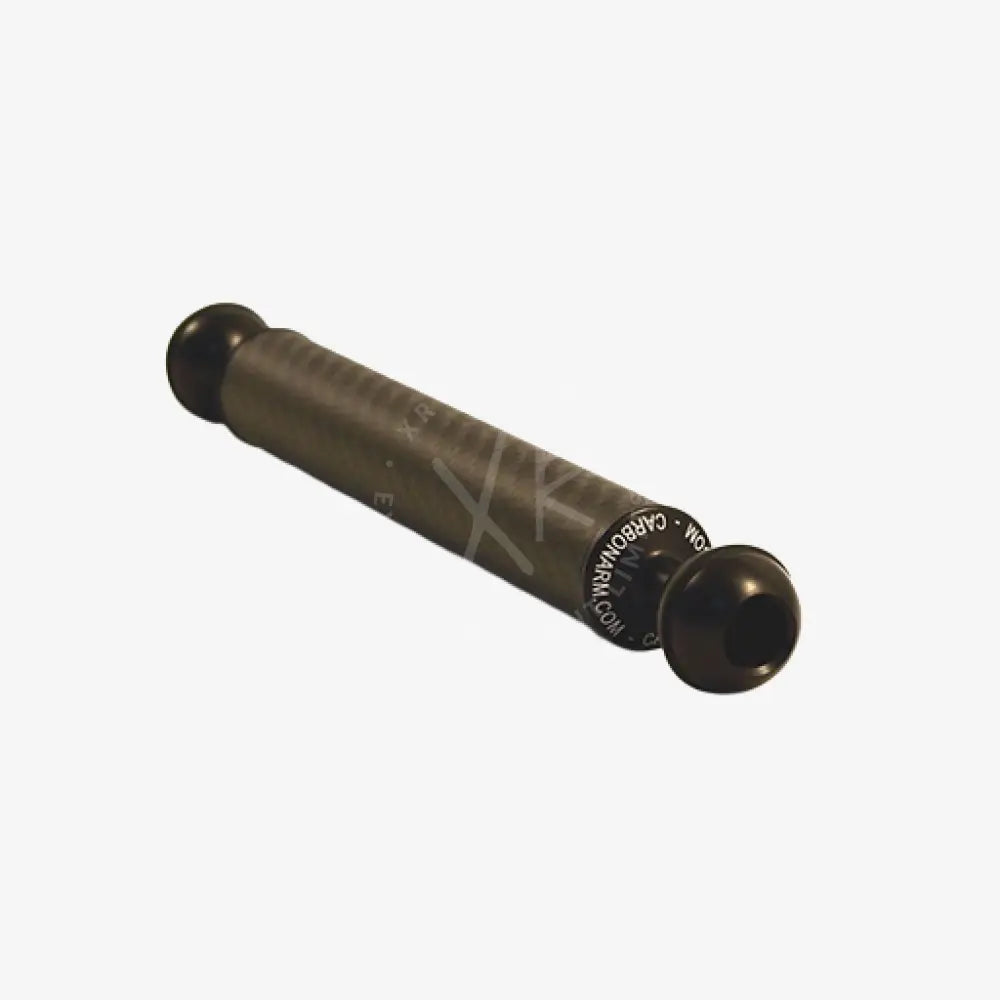 Black carbon fiber carbon arm rod with spherical ends and engraved branding for lightweight structural support