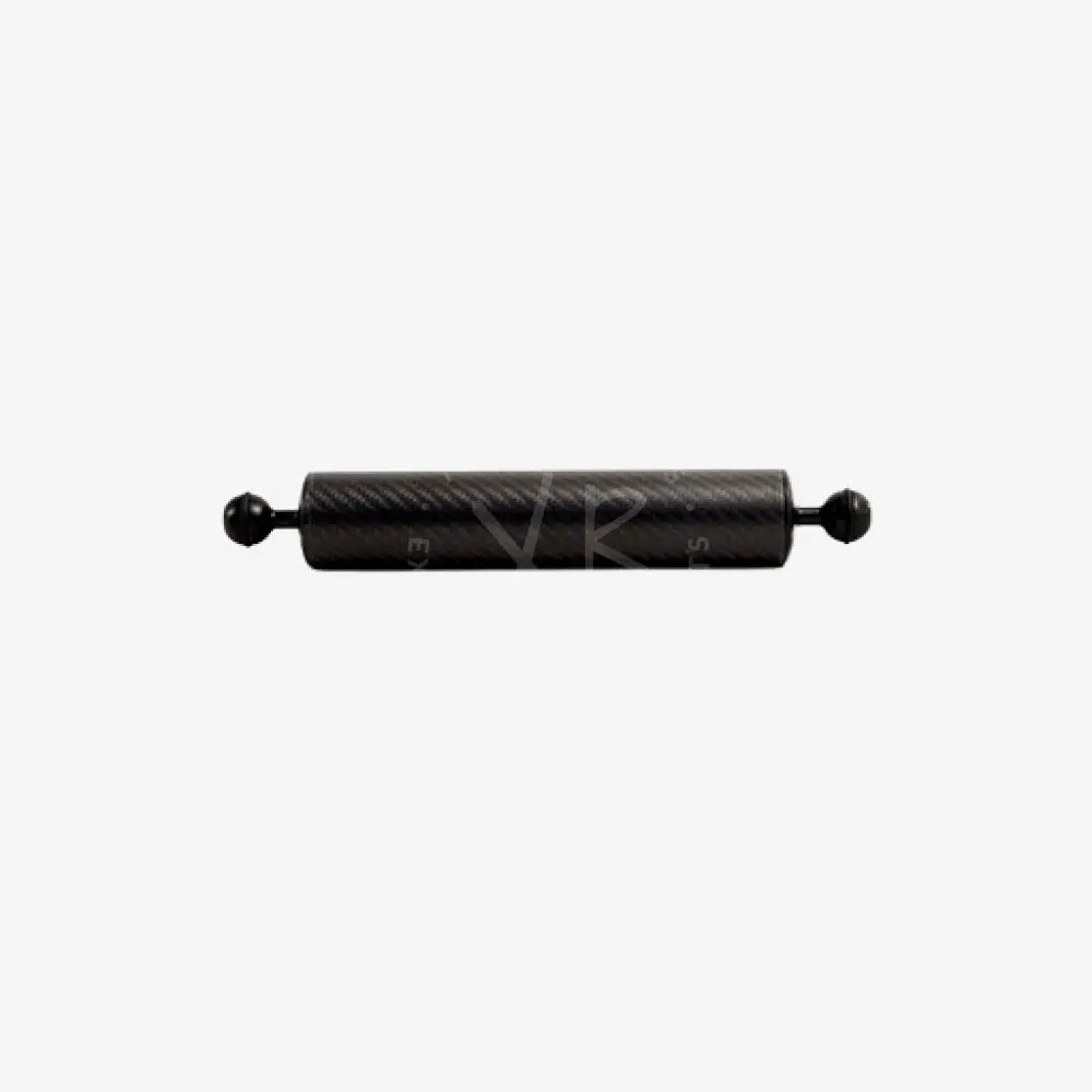 Black carbon fiber rolling pin with rounded ends designed for carbon floating arms use