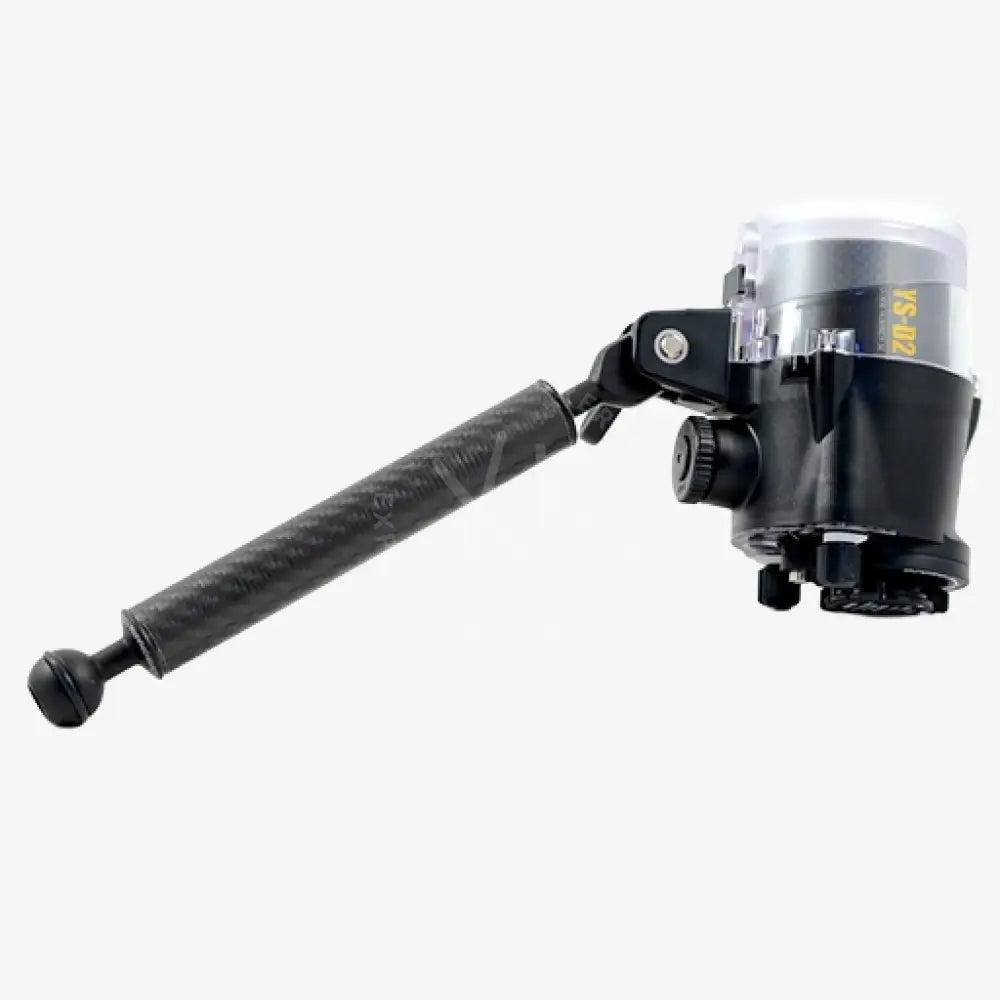 Carbonarm universal ball black carbon fiber selfie stick with transparent grip housing and adjustable joint mechanism