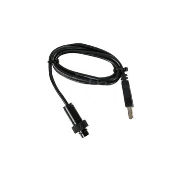 Black coiled usb charging cable for ENC3 with threaded connector and standard USB-A plug for secure connection