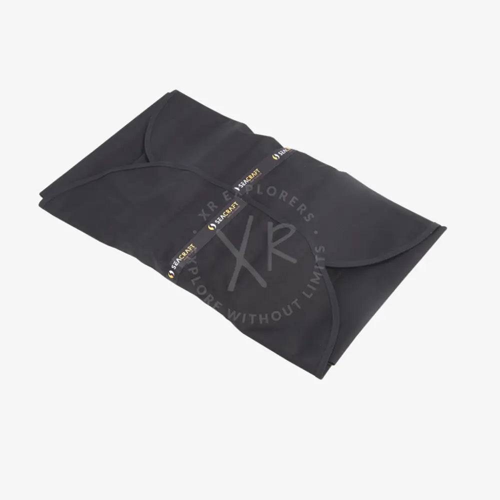 Black fabric cover-bag for air-travel battery segments with spackraft gold branding along the side