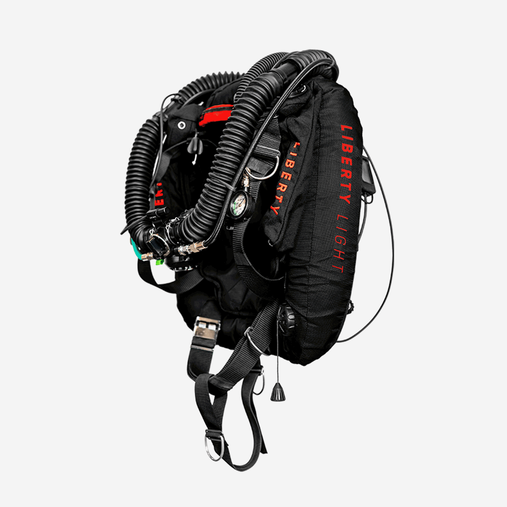 Divesoft Liberty Light CCR stock unit front view with BOV and dual handsets available at XR Explorers.