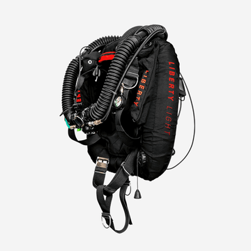 Divesoft Liberty Light CCR stock unit front view with BOV and dual handsets available at XR Explorers.