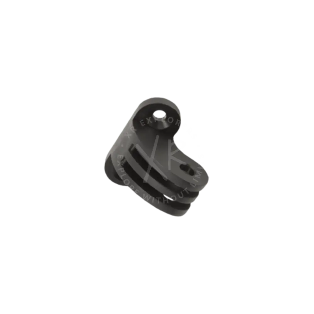 Black plastic camera mount enc attachment base with three horizontal ridges and central screw hole visible