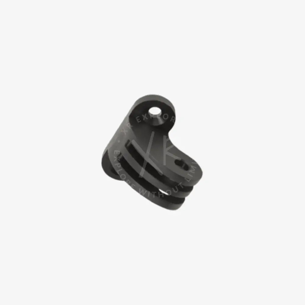 Black plastic camera mount enc attachment base with three horizontal ridges and central screw hole visible