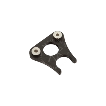 Black plastic ENC direct attachment bracket with two silver hexagonal bolts highlighting secure mounting features