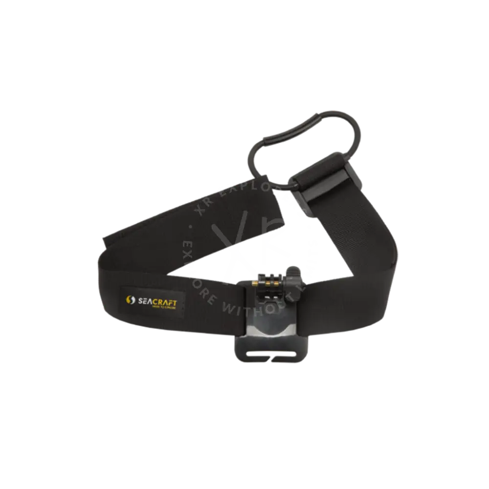 Black seacraft headlamp strap with combination lock and metal carabiner for enc mounting brackets use