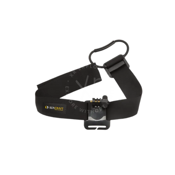 Black seacraft headlamp strap with combination lock and metal carabiner for enc mounting brackets use