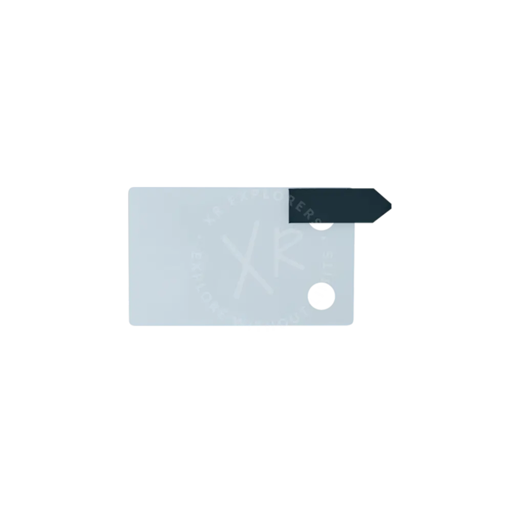 Light blue rectangular protective foil envelope with a dark gray arrow-shaped flap for ENC Screen protection